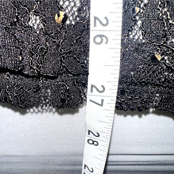 BKE Womens Size Large Black Lace Brown Sequin Short Sleeve Shirt - Picture 7 of 7